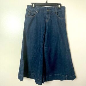 Younique Culotte-Style Jeans - Dark Wash - Wide-Leg Bell Bottom - Size Sm